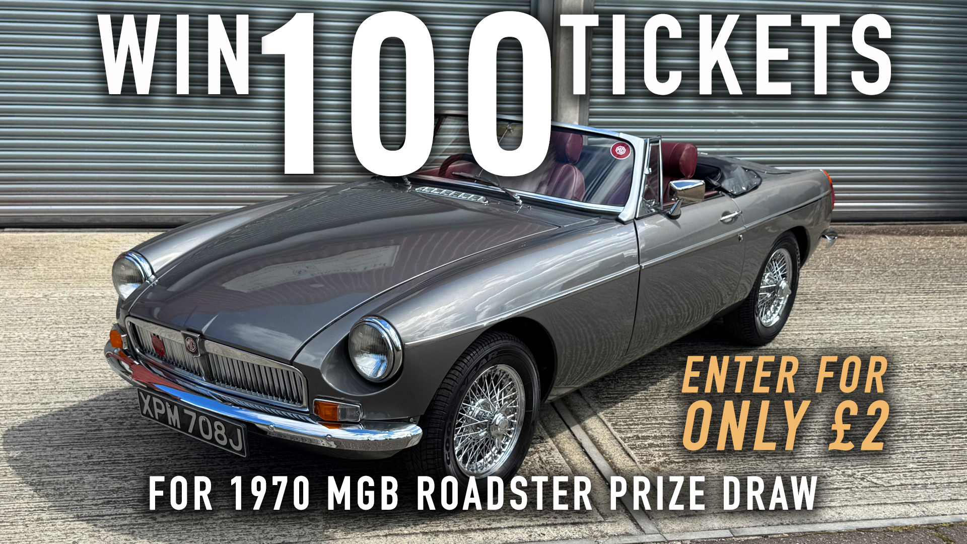 Win 100 tickets for 1970 MGB Roadster 