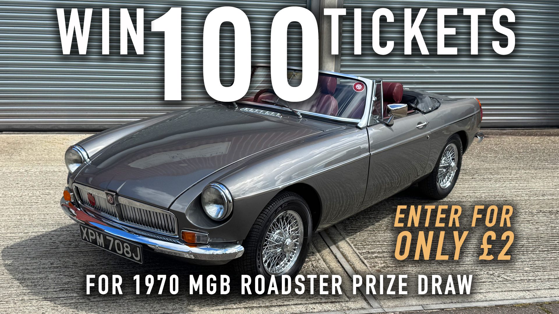 Win 100 tickets for 1970 MGB Roadster 2nd chance