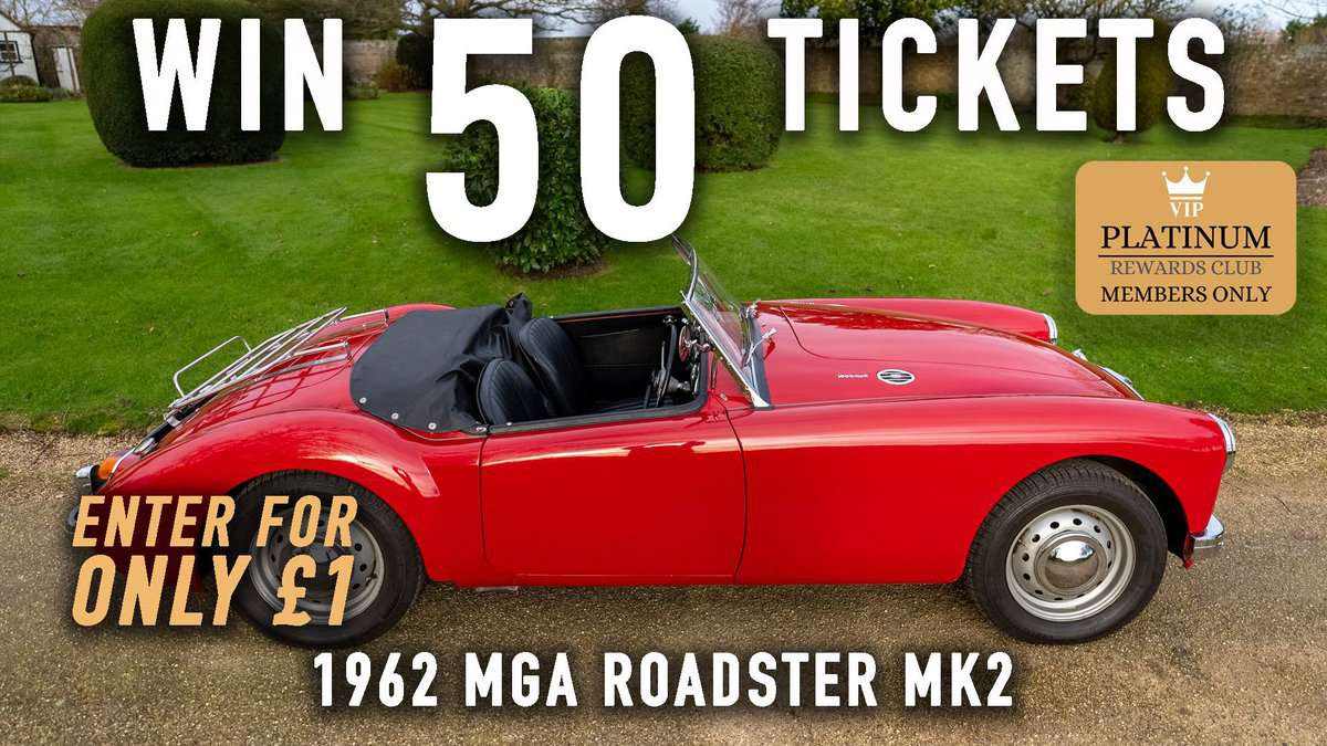 WIN 50 Tickets for 1962 MGA Roadster Mk2- Platinum Rewards Club