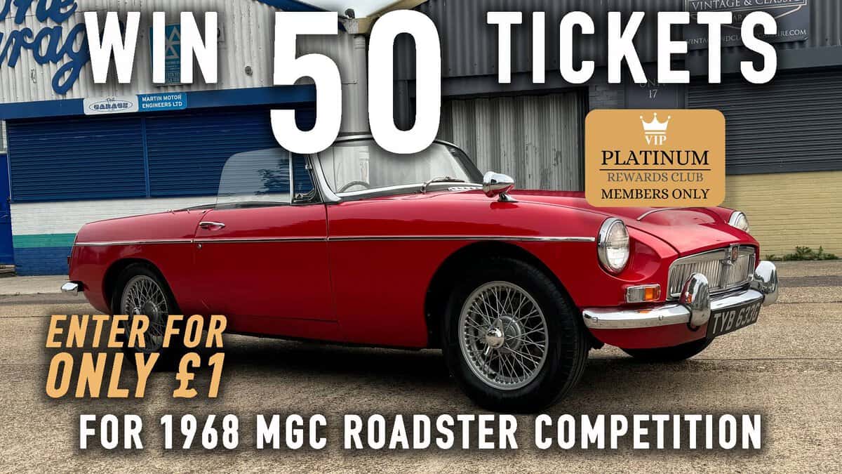 WIN 50 Tickets for 1968 MGC Roadster - Platinum Rewards Club