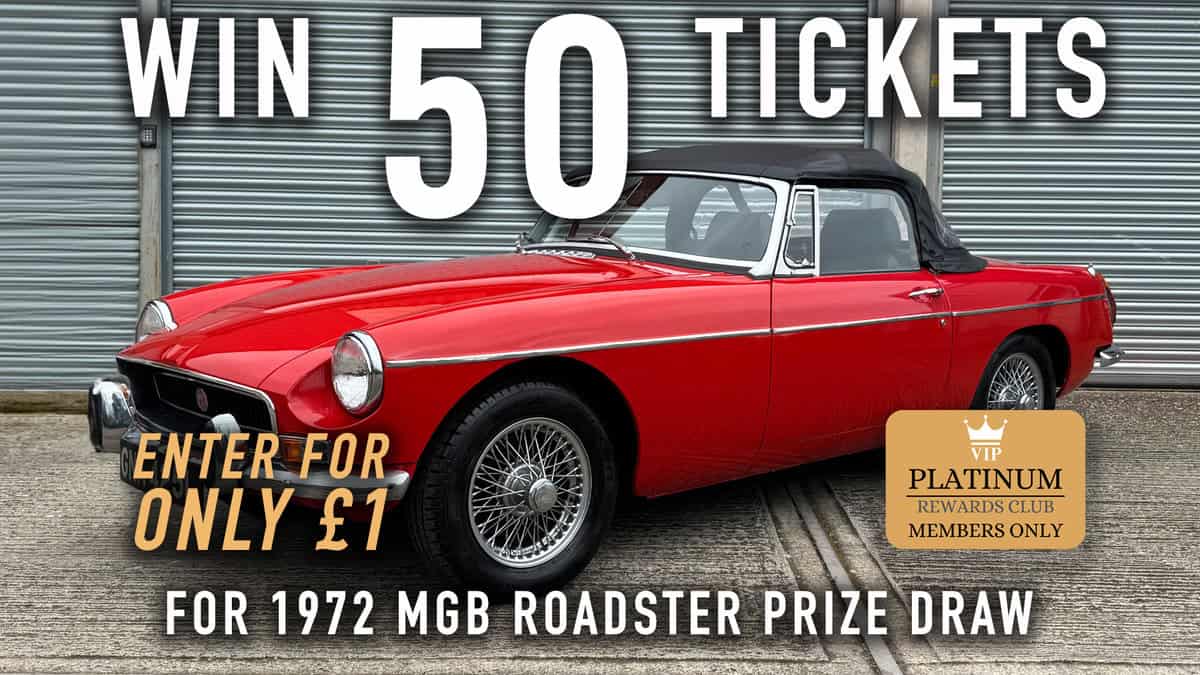 WIN 50 Tickets for 1972 MGB Roadster - Platinum Rewards Club