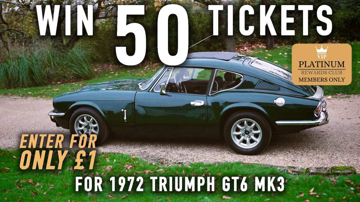 WIN 50 Tickets for 1972 Triumph GT6 Mk3 - Platinum Rewards Club