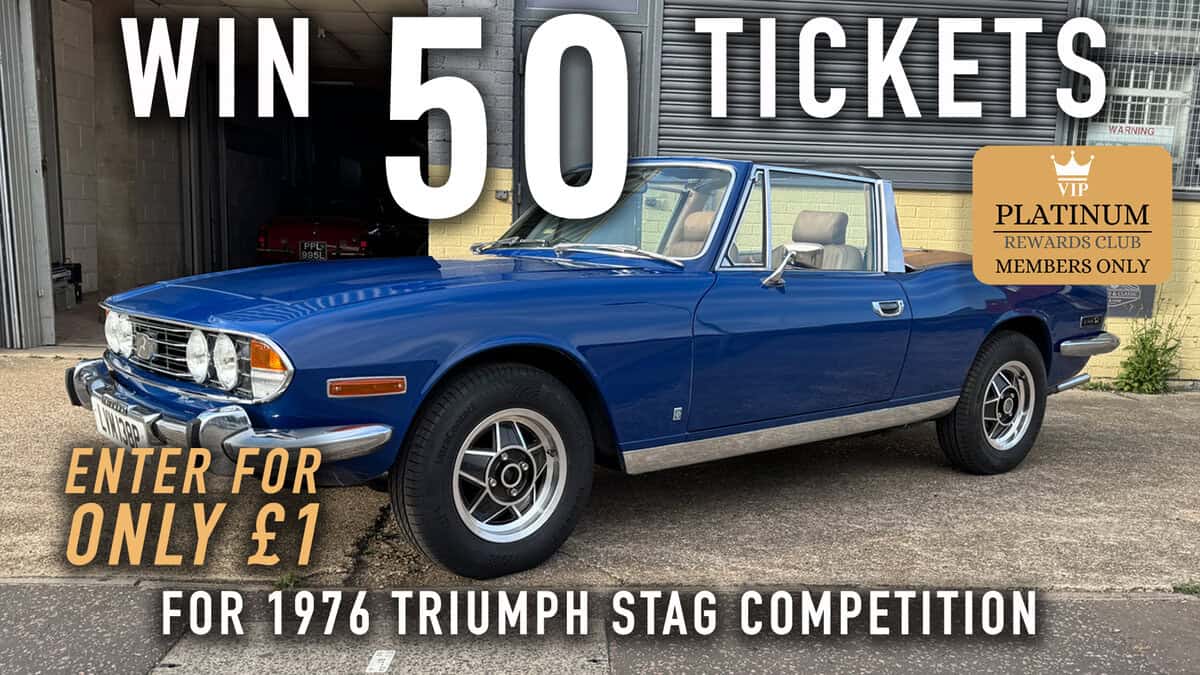 WIN 50 Tickets for 1976 Triumph Stag Delft Blue – Platinum Rewards Club